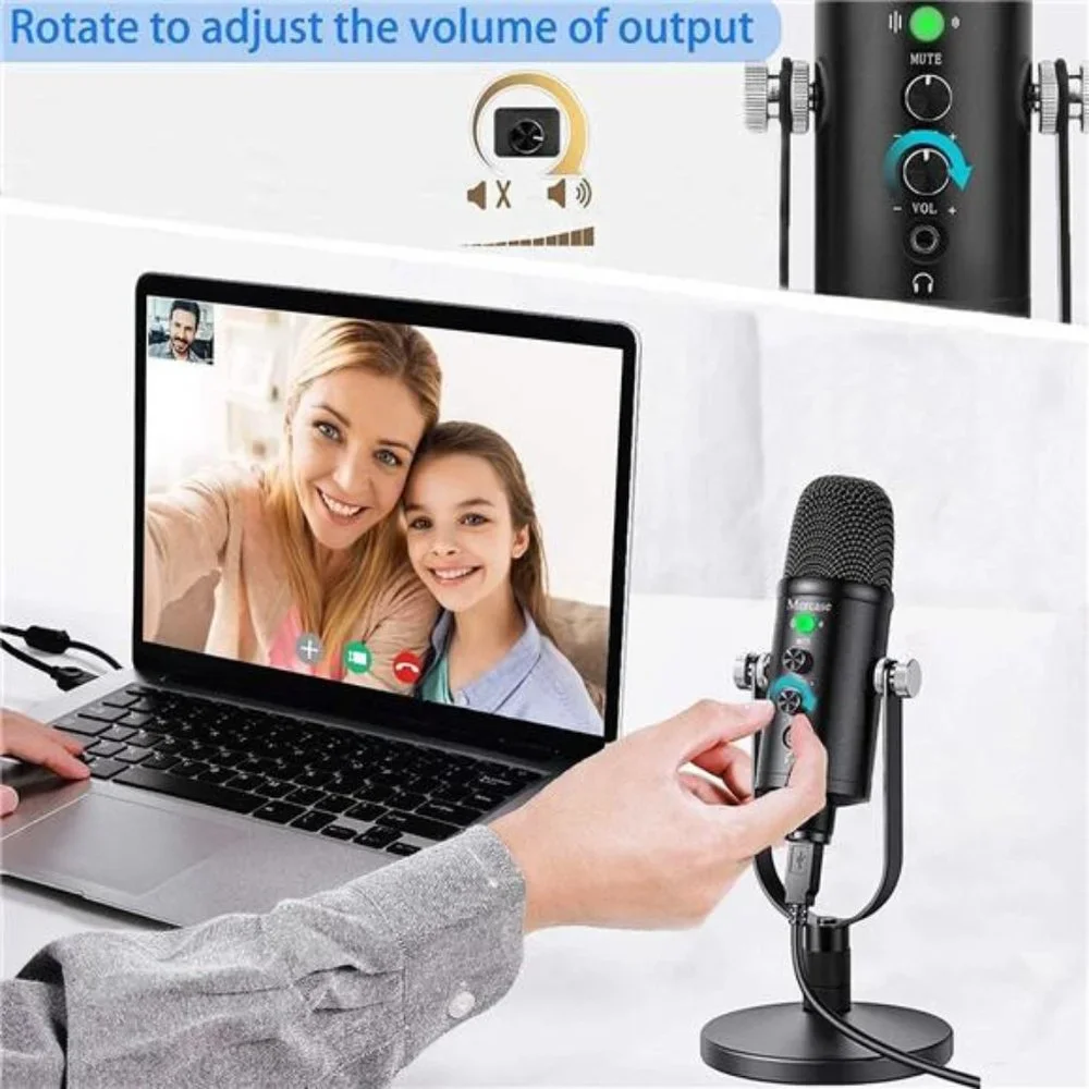 USB Microphone for Mac,PC,Phone Mic for Sing,ASMR,Podcast with Mute Button